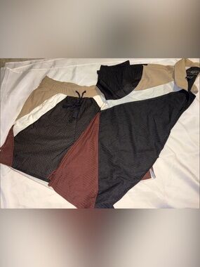 Forever21 Colorblock Mesh Top in Black, Brown, White, and Rust size L/XL
